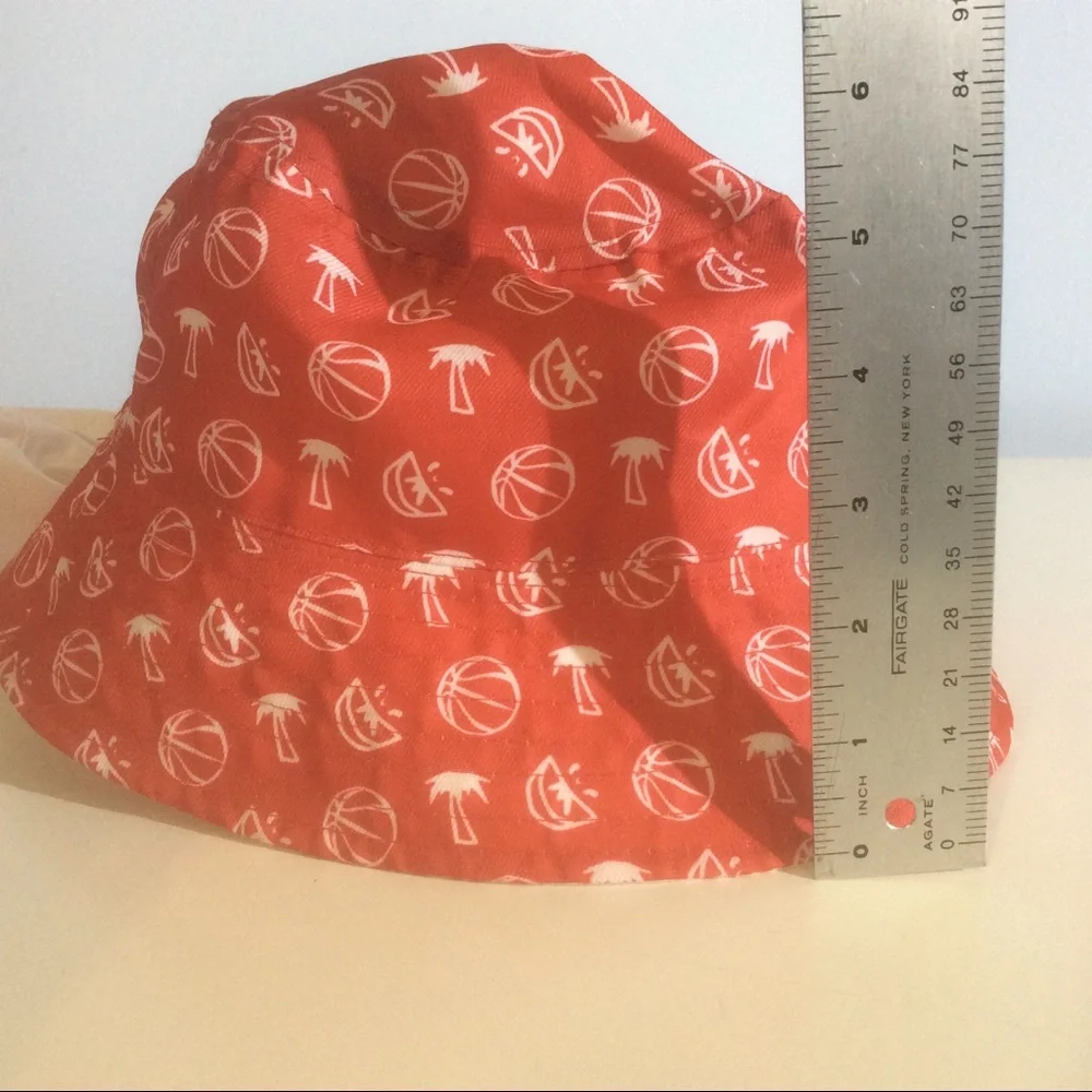 2 Chicago Bulls Basketball Corona Reversible Bucket Hat Cap Red Tropical *MARKS